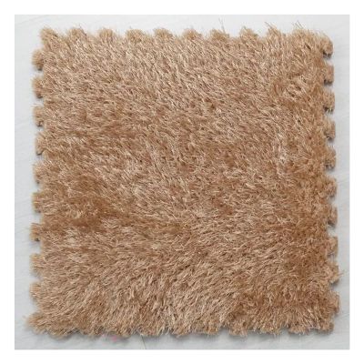 10Pcs Interlocking Foam Playmats, Soft Plush Floor Tile Mats with Borders, Puzzle Carpet Mat for Crawling Playmat Yoga, 12" X 12",Light Coffee