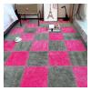 10Pcs Interlocking Foam Playmats, Soft Plush Floor Tile Mats with Borders, Puzzle Carpet Mat for Crawling Playmat Yoga, 12" X 12",Grey+Rose view 1