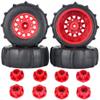 4PCS Rubber Sand Tires Wheels12mm/14mm/17mm Hex RC Wheels and Tires for 1/10 Scale Arrma Senton Tires Traxxas Slash Tires Axial Redcat Rc4wd Hex Detachable Replacement Snow Tires Desert Tires view 2