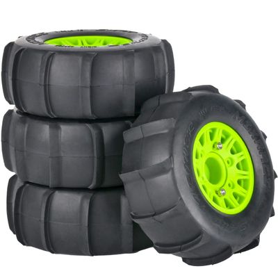4PCS Rubber Sand Tires Wheels12mm/14mm/17mm Hex RC Wheels and Tires for 1/10 Scale Arrma Senton Tires Traxxas Slash Tires Axial Redcat Rc4wd Hex Detachable Replacement Snow Tires Desert Tires