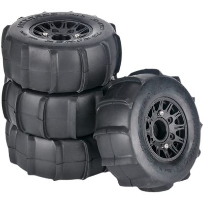 4PCS Rubber Sand Tires Wheels12mm/14mm/17mm Hex RC Wheels and Tires for 1/10 Scale Arrma Senton Tires Traxxas Slash Tires Axial Redcat Rc4wd Hex Detachable Replacement Snow Tires Desert Tires