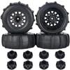4PCS Rubber Sand Tires Wheels12mm/14mm/17mm Hex RC Wheels and Tires for 1/10 Scale Arrma Senton Tires Traxxas Slash Tires Axial Redcat Rc4wd Hex Detachable Replacement Snow Tires Desert Tires view 2