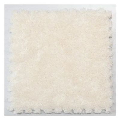10Pcs Interlocking Foam Playmats, Soft Plush Floor Tile Mats with Borders, Puzzle Carpet Mat for Crawling Playmat Yoga, 12" X 12",White