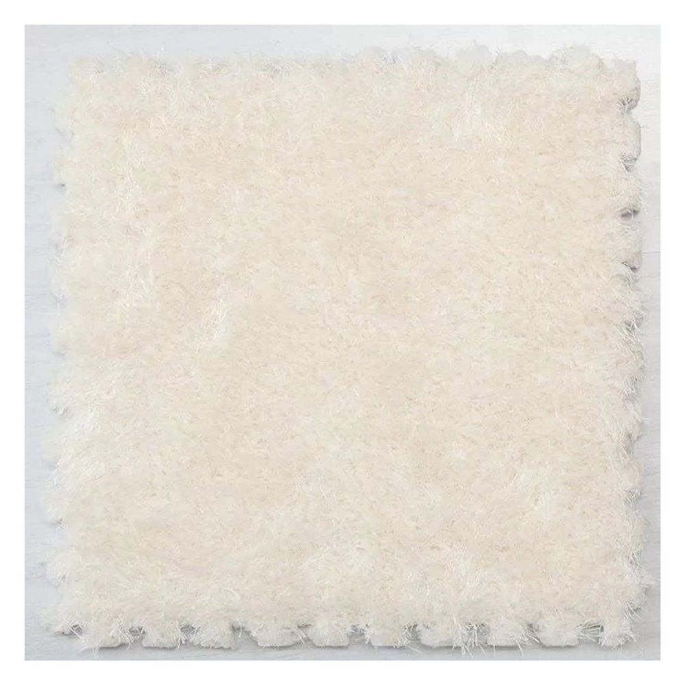10Pcs Interlocking Foam Playmats, Soft Plush Floor Tile Mats with Borders, Puzzle Carpet Mat for Crawling Playmat Yoga, 12" X 12",White