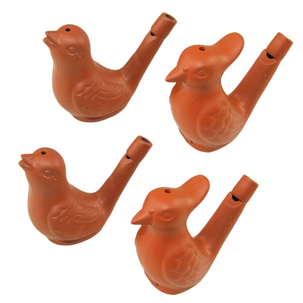 4Pcs Water Bird Whistle- Musical Bird Call Whistle Warbling Whistles for Kids Adults Ceramic Noisemaker Toys for Birthday Easter Christmas Party Favors