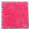 10Pcs Interlocking Foam Playmats, Soft Plush Floor Tile Mats with Borders, Puzzle Carpet Mat for Crawling Playmat Yoga, 12" X 12",Rose red view 1