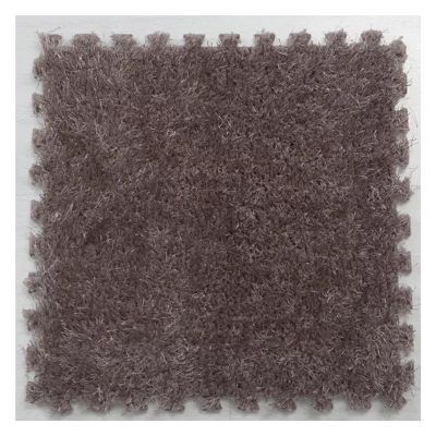 10Pcs Interlocking Foam Playmats, Soft Plush Floor Tile Mats with Borders, Puzzle Carpet Mat for Crawling Playmat Yoga, 12" X 12",Grey