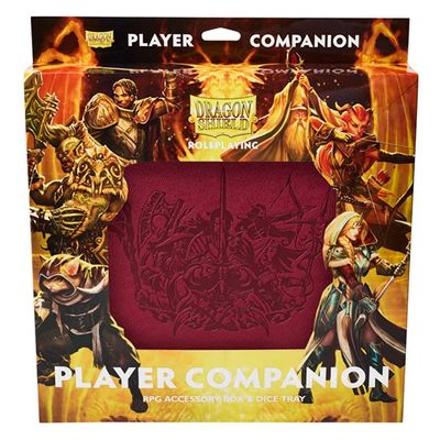 Arcane Tinmen Dragon Shield RPG  Player Companion: Blood Red - Durable and Sturdy  Dice Tray & Player Storage Box  Tabletop RPG TTRPG  Dungeons and Dragons DND D&D (AT-50014)