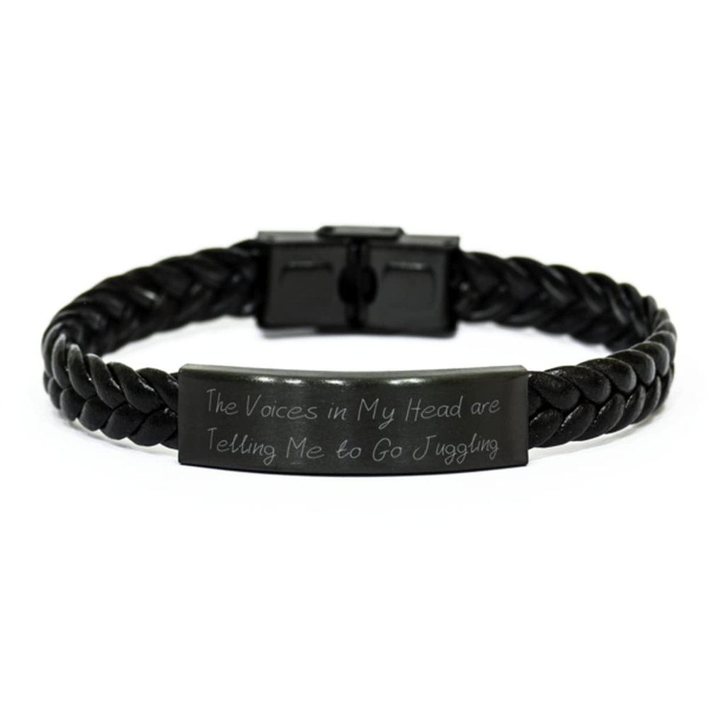amangny Brilliant Juggling, The Voices in My Head are Telling Me to Go Juggling., Cheap Holiday Braided Leather Bracelet for Friends