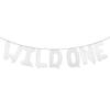 16 INCH Wild ONE Kids First Birthday Balloons, Wild One Birthday Decoration Kit Foil Letters Balloon Banner Baby Girl Boy 1st Bday Party Supplies 1st Birthday Decorations (WILD ONE White) view 1