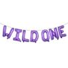 16 INCH Wild ONE Kids First Birthday Balloons, Wild One Birthday Decoration Kit Foil Letters Balloon Banner Baby Girl Boy 1st Bday Party Supplies 1st Birthday Decorations (WILD ONE Purple) view 1