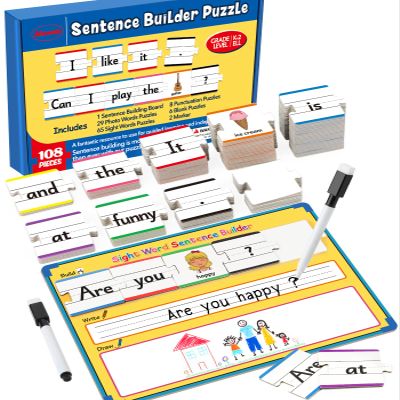 Aizweb Sentence Building Games,Sight Word Puzzles for Kids Kindergarten 1st 2nd Grade Classroom Must Haves,Montessori Phonics Reading Learning Games,Speech Therapy Special Education Toy for Teacher