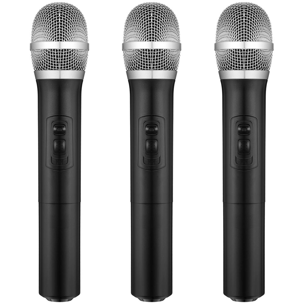Kacctyen 3 Pcs Fake Microphone Toy Prop - Plastic Realistic Pretend Mics for Karaoke, Carnival Costume, Speech Practice, Party Favor (Novel Style)