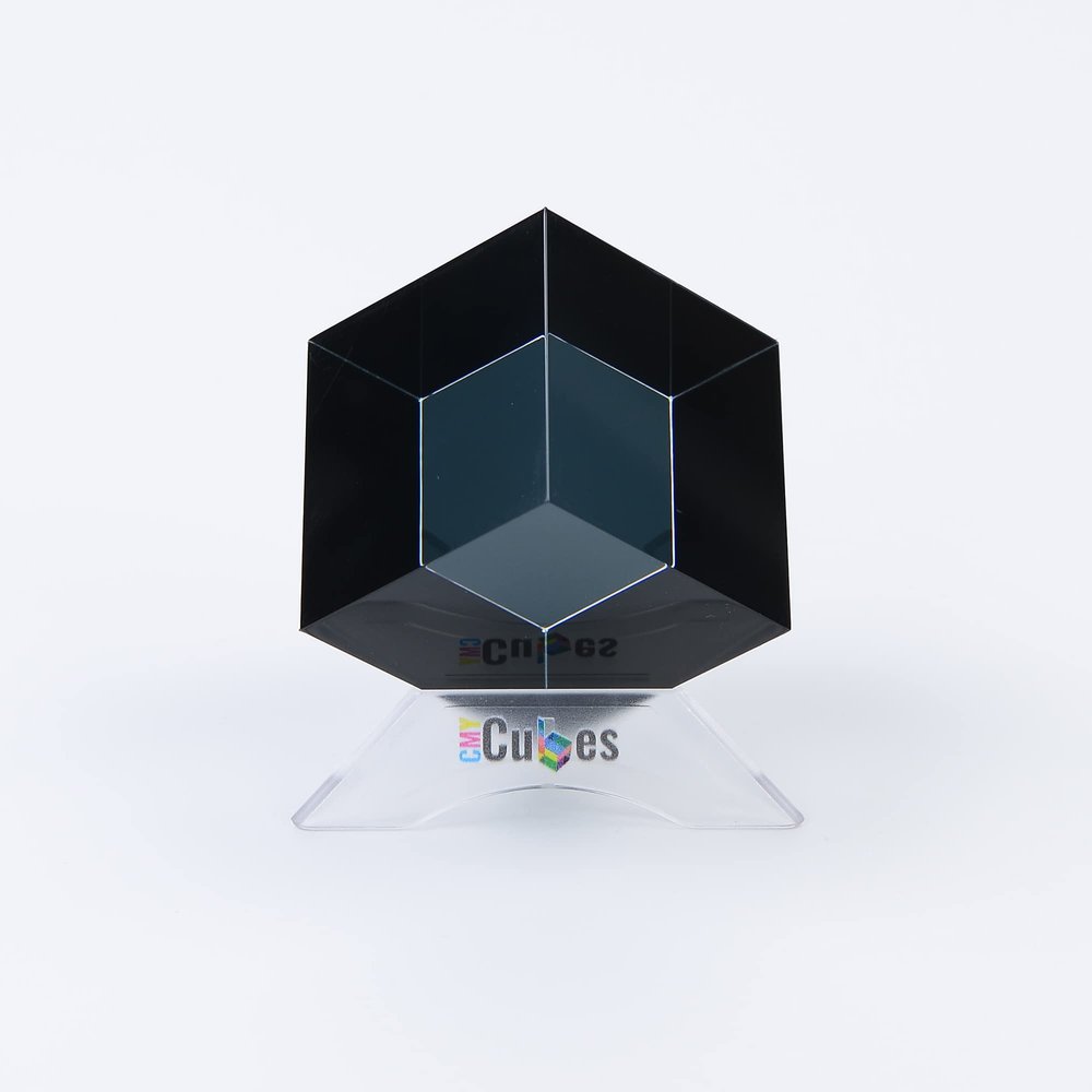 CMY Cubes The K Cube (30mm) - Black Hue Cube - Optical Color Cube - Diamond Polished - Teaches Subtractive Color Mixing - Educational, Scientific, Physics & Kinetic Art Desk Object