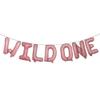 16 INCH Wild ONE Kids First Birthday Balloons, Wild One Birthday Decoration Kit Foil Letters Balloon Banner Baby Girl Boy 1st Bday Party Supplies 1st Birthday Decorations (WILD ONE Pink) view 1