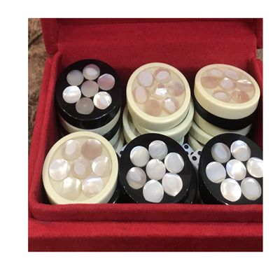 30 Pieces Backgammon Checkers 1.08 Inch Inlaid Mother of Pearl Board Game Playing Game Chips with 4 Dice, Black and White (1.08 inch (Inlaid Mother of Pearl))