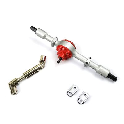 BAIJAC Metal Rear Bridge Axle with Shock Absorber Leaf Springs Suspension for WPL D12 B16 B36 B14 B24 RC Car Parts (Color : Set D Silver)