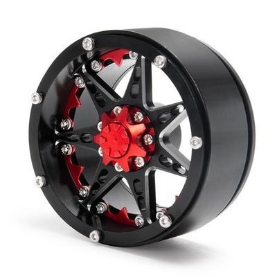 1/2/4pcs Metal Wheel 2.2 Beadlock Wheels Rims for 1/10 RC Crawler Axial SCX10 TRX4 ( Color : Black 1pcs )