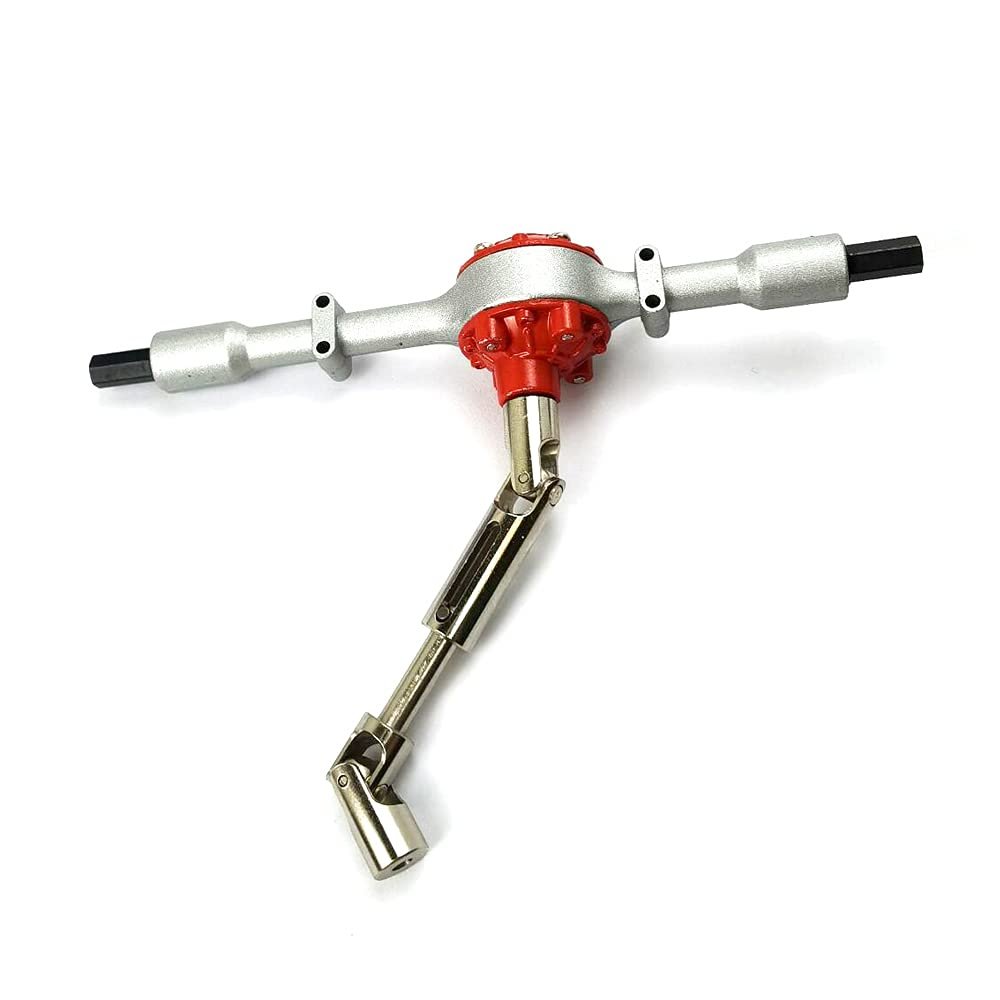 BAIJAC Metal Rear Bridge Axle with Shock Absorber Leaf Springs Suspension for WPL D12 B16 B36 B14 B24 RC Car Parts (Color : Set B Silver)