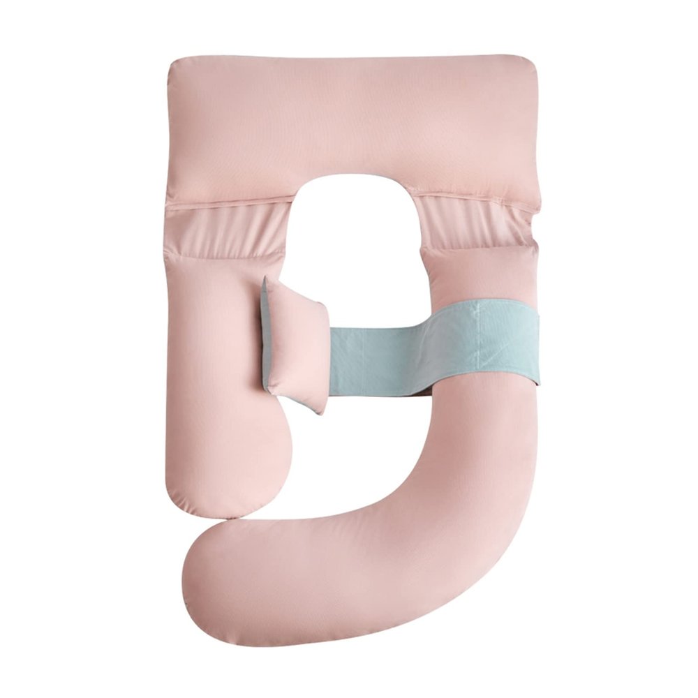 Pregnancy Pillow Pink Maternity Body Pillow 180x80cm, U-Shaped Full Body Support Pillow for Pregnant Women, with Removable Washable Cotton Cover