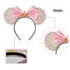 RAZKO Sequin Mouse Ears Headband, Rainbow Iridescent Mice ears Hairband for Women Girls Princess Hair Accessories (Rainbow Crown L) view 3