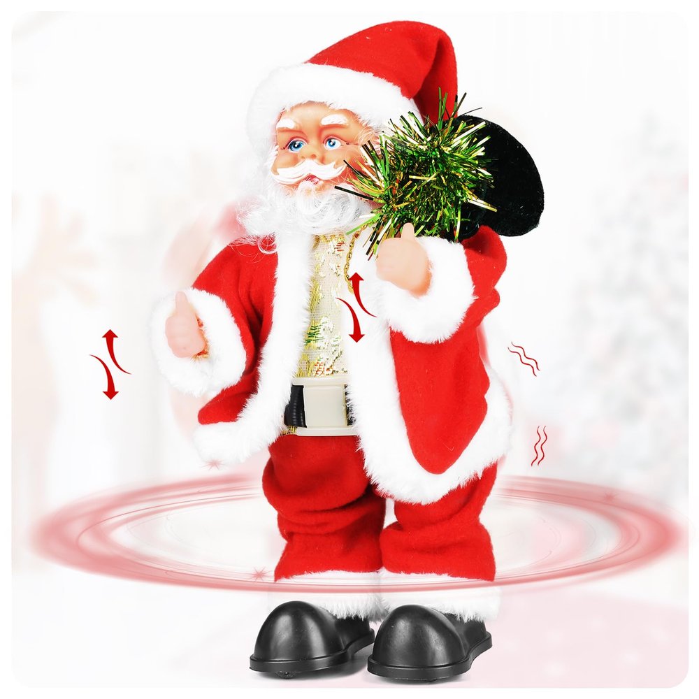 SdeNow Twerking Santa Claus,Booty Shaking Walking Circle Santa Claus Singing and Dancing Christmas Toys Xmas Electric Dolls for Kids-English Song