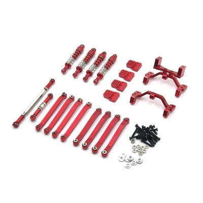 Greendhat MN Model 1/12 D90 D91 D96 MN98 MN99S RC Car Parts, Metal Upgrade & Modification 6-Piece Set, Including Shock Absorbers, etc. ( Color : Red )