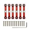 BAIJAC 6Pcs Adjustable for Wltoys 1/18 A949 A959 A969 A979 K929 Aluminum Upgrade Spare Parts Metal Linkage Pull Rod Servo Link A959-B (Color : Red)