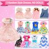 20 Pcs 5.3 Inch Doll Clothes & Accessories Include 5 Dresses 3 Outfits Tops and Pants 3 Swimsuits with 2 Shoes 1 Backpack 1 Laptop 1 Pad 1 Glasses 1 Drink 1 Hat for 5.3 - 6 Inch Dolls view 2