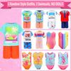 20 Pcs 5.3 Inch Doll Clothes & Accessories Include 5 Dresses 3 Outfits Tops and Pants 3 Swimsuits with 2 Shoes 1 Backpack 1 Laptop 1 Pad 1 Glasses 1 Drink 1 Hat for 5.3 - 6 Inch Dolls view 3