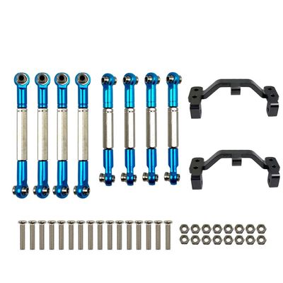 WPL B1 B-1 B14 B-14 B24 B-24 C14 C24 1/16 RC Car Spare Parts Upgrade Metal Pull Rod Steering Pull Rod Servo Rod Pull Rod Base ( Color : Blue )