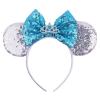RAZKO Sequin Mouse Ears Headband, Cinderella Silver Blue Mice Ears Hairband Princess Headband for Women Girls Hair Accessories (Silver-Crown) view 1