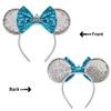 RAZKO Sequin Mouse Ears Headband, Cinderella Silver Blue Mice Ears Hairband Princess Headband for Women Girls Hair Accessories (Silver-Crown) view 4