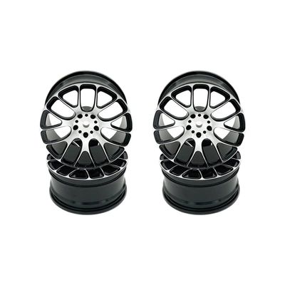 4PCS Aluminum Alloy Wheel Rims 52 * 26MM for HSP HPI Redcat Kyosho Sakura Tamiya TT02 MN86K 1/10 RC Drift On-Road Racing Car (Color : Black)