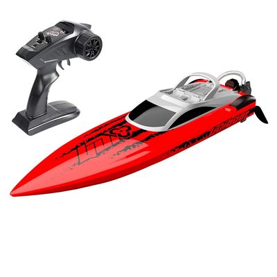 QAQQVQ 2.4Ghz RC Boat- 35km/h High Speed Remote Control Boat with LED Light for Adults One -Click Automatic Decircation Pull Net Fishing Boat, Capsize Recovery