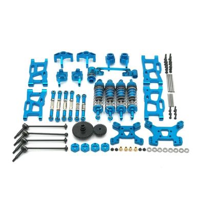 Greendhat Wltoys 124017 124019 144001 Upgrade Metal Upgrade Parts with Shock Adapter Set RC Car Parts ( Color : Blue )