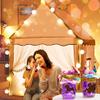 SIFREAW Tent Teepee Tent with Lights, Washable Teepee Tent Outdoor Play Tent, Pink, 54" L x 41" W x 47" H view 2