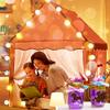 SIFREAW Tent Teepee Tent with Lights, Washable Teepee Tent Outdoor Play Tent, Pink, 54" L x 41" W x 47" H view 3