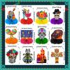 12 Pieces Day of the Dead Honeycomb Centerpieces,Dia De Los Muertos Table Decorations Sugar Skull Party Table Topper Cutout for Halloween Mexican Theme Party Favors Supplies view 2