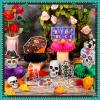 12 Pieces Day of the Dead Honeycomb Centerpieces,Dia De Los Muertos Table Decorations Sugar Skull Party Table Topper Cutout for Halloween Mexican Theme Party Favors Supplies view 4