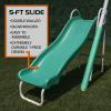 Sportspower Northridge Metal Swing Set, 500 lb Capacity, 32" Saucer, 2 Blow-Molded Swings & 5ft Slide, Durable 6ft Frame, Outdoor Backyard Playset for Kids Aged 38 view 2
