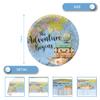 Adventure World Awaits Map Party Tableware,20 Plates and 20 Napkins and Tablecloth71 '' x 42 ''Travel Retirement Adventure World Party Decorate Supplies view 4