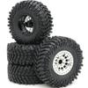HOBBYSOUL 2.2 Tires Height 5.0'' (with Foam) & 2.2 Beadlock Wheels Silver for RC Mud Crawler Trail Gen8 Everest gen 7 Pro/Axial Capra Wraith / TRX4, (4-Pack, Assembled) view 1