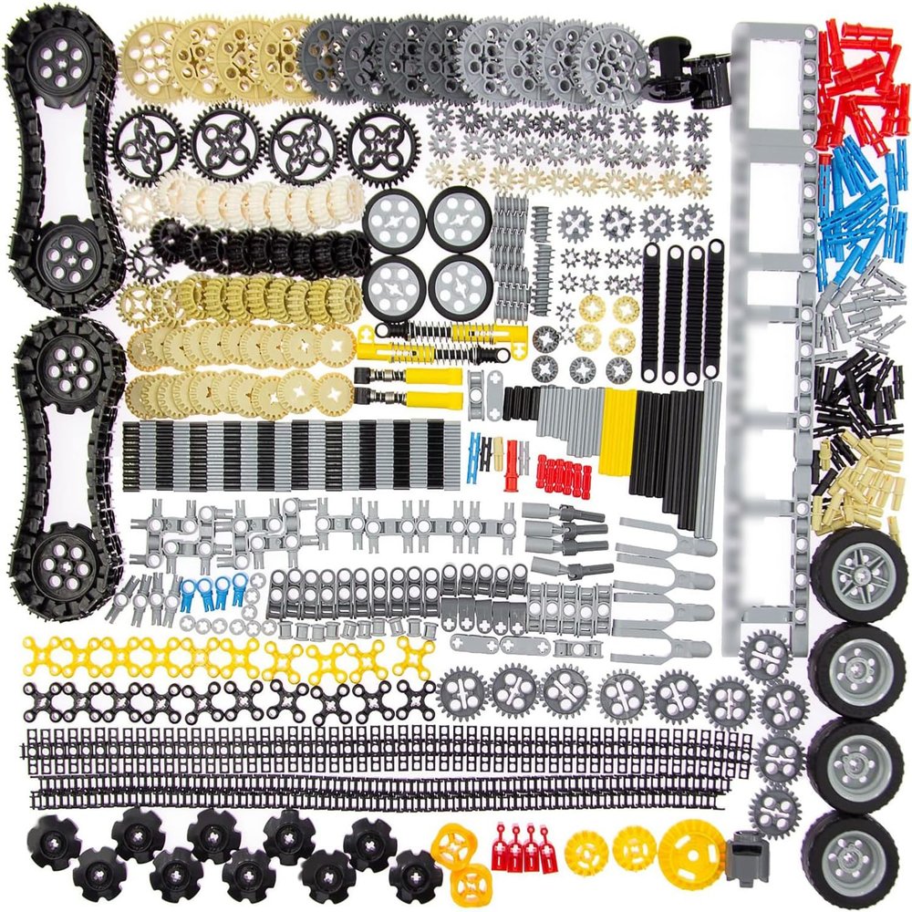 SEEMEY 844Pcs Pins-Gears-Axles Set Compatible with mainbrands-Technical-Parts, Latest differentials Chain Link Connector Joints Tank Track Car-Wheels-Tires Shock-Absorber Steering Shaft