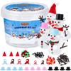 Fovths 12 Pieces Build Snowman Christmas Snowman Making Kit Foam Putty DIY Craft Kit Christmas Gift Snowmen Decoration for Xmas Winter Home Supplies view 1