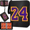 Basketball Card Binder 4 Pocket, #8#24 Sports Trading Card Holder with 50 Sleeves Fits 400 Cards, Basketball Card Display Album Storage Case Collectors Book for Kids Gift (Black-Purple) view 1