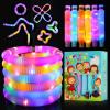 Glow Sticks Light Up Fidget Pop Tubes 18 Pack Glow in The Dark Party Supplies Toddler Sensory Toys, Glow Stick Party Pack Halloween Party Favors Goodie Bag Stuffers Christmas Return Gifts for Kids view 1