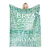 Gypsophila Custom Blanket with Name Personalized Blankets for Adults Baby Personalized Name Blanket Fleece Throw Blanket (Fleece - Green - 56) view 2