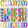 120 Pcs Pop Bracelet Bubble Fidget Sensory Toys for Party Favors, Pop Keychain Bulk for Classroom Prizes, Easter Egg Basket Stuffers Christmas Valentine Gifts for Kids Students view 1