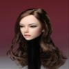 1/6 Scale Female Head Sculpt, Asian Girl Brown Curls Hair Head Carved for 12'' Seamless Action Figure Body Doll Collection (C) view 2